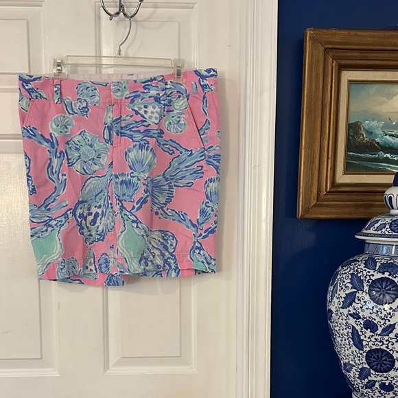 Lilly Pulitzer Pants - Women’s Lilly Pulitzer Chipper Bermuda Pink Pout Barefoot Princess Shorts Sz 12